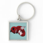Sleeping Winged Red Fox keychains