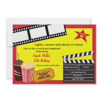 Sleepover and Movie Night Birthday Announcements