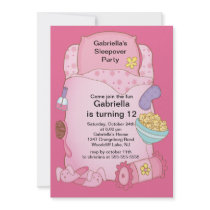 Sleepover Birthday Party Personalized Invite
