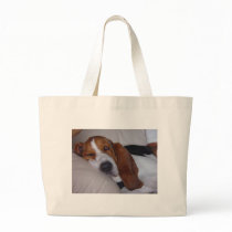 Sleepy Basset Hound Canvas Bags
