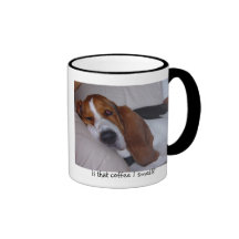 Sleepy Basset Hound Coffee Mugs