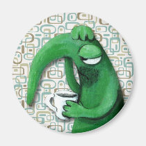 Sleepy Coffee Monster in The Morning magnets