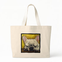 Sleepy Frenchie Tote Bags