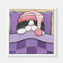 Sleepy Head - Cat Magnet