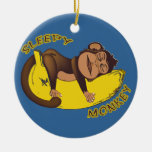 Sleepy Monkey Christmas Tree Ornaments