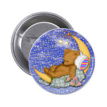 Sleepy Moon Bear Button