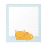 Sleepy Orange Tabby Cat {blue} Notepads