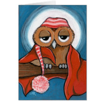 Sleepy Owl Greeting Card