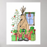 Sleepy Reindeer Poster