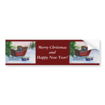 Sleigh ACEO Christmas Bumper Sticker