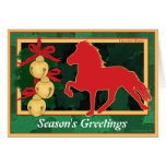 Sleigh Bells Icelandic Horse Christmas Greeting Card