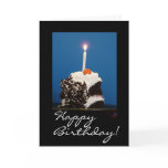 Slice of Black Forest Cake with Candle cards