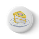 Slice of Cake with Yellow and Pink Frosting buttons