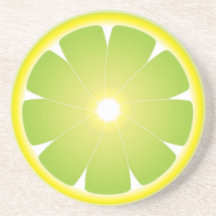 slice of lemon beverage coasters