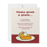 Slice of pumpkin pie on plate Thanksgiving dinner Personalized Invitations