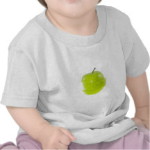 Sliced green apple tshirts
