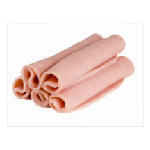 Slices of ham post cards