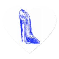 Slick Blue Stiletto Shoe Stickers