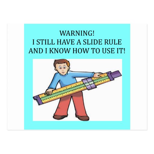 slide rule math humour postcard