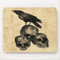 Slim Pickings Crow Skulls Gothic Art Mousepad