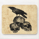 Slim Pickings Crow Skulls Gothic Art Mousepad