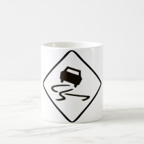 Slippery When Wet Road Traffic sign Australia Car mugs
