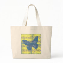 Slogan Butterfly Tote Bag