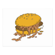 sloppy chilli burger postcards