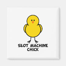 Slot Machine Chick Refrigerator Magnet