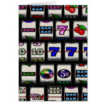 Slot Machine Reels Greeting Cards