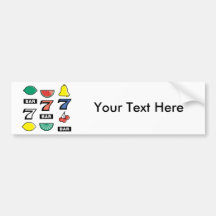 Slot Machine Slots Fruits - Play To Win Charms Bumper Stickers