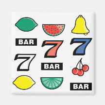 Slot Machine Slots Fruits - Play To Win Charms Fridge Magnet