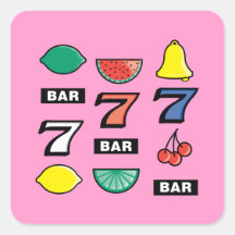 Slot Machine Slots Fruits - Play To Win Charms Square Stickers