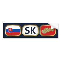 Slovakia Flag Map Code Bumper Sticker