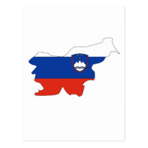 Slovenia flag map postcards
