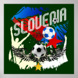Slovenia Grunge Soccer football celebration Poster