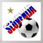 Slovenija soccer star soccer ball Slovenia logo posters