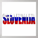 Slovenija worded flag logo of Slovenia gifts posters