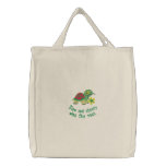 Slow and Steady Turtle Tote Bag embroidered bags