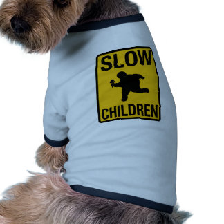 Slow Children fat kid street sign parody funny Pet Clothes