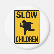 Slow Children fat kid street sign parody funny Refrigerator Magnet