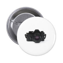 slr photo camera - classic design pinback button