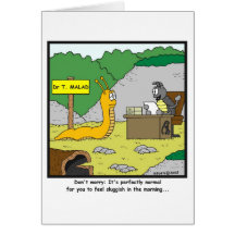 Sluggish in the morning: Slug cartoon Greeting Card