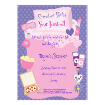 Slumber Parting or Sleep Over! Custom Invitations