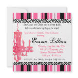 Slumber Party birthday invite fun cute girl pink invitations