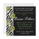 Slumber Party birthday invite fun cute girl zebra invitations