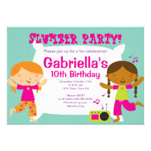 Slumber Party Fun Birthday Invitation