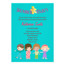 Slumber Sleepover Birthday Party Personalized Invitations