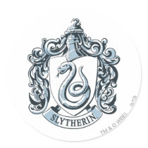 Slytherin Crest Blue Round Sticker