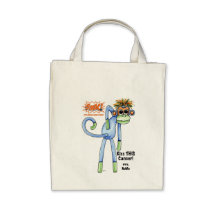 SMAC! Sock Monkeys Against Cancer Illustration Tote Bags